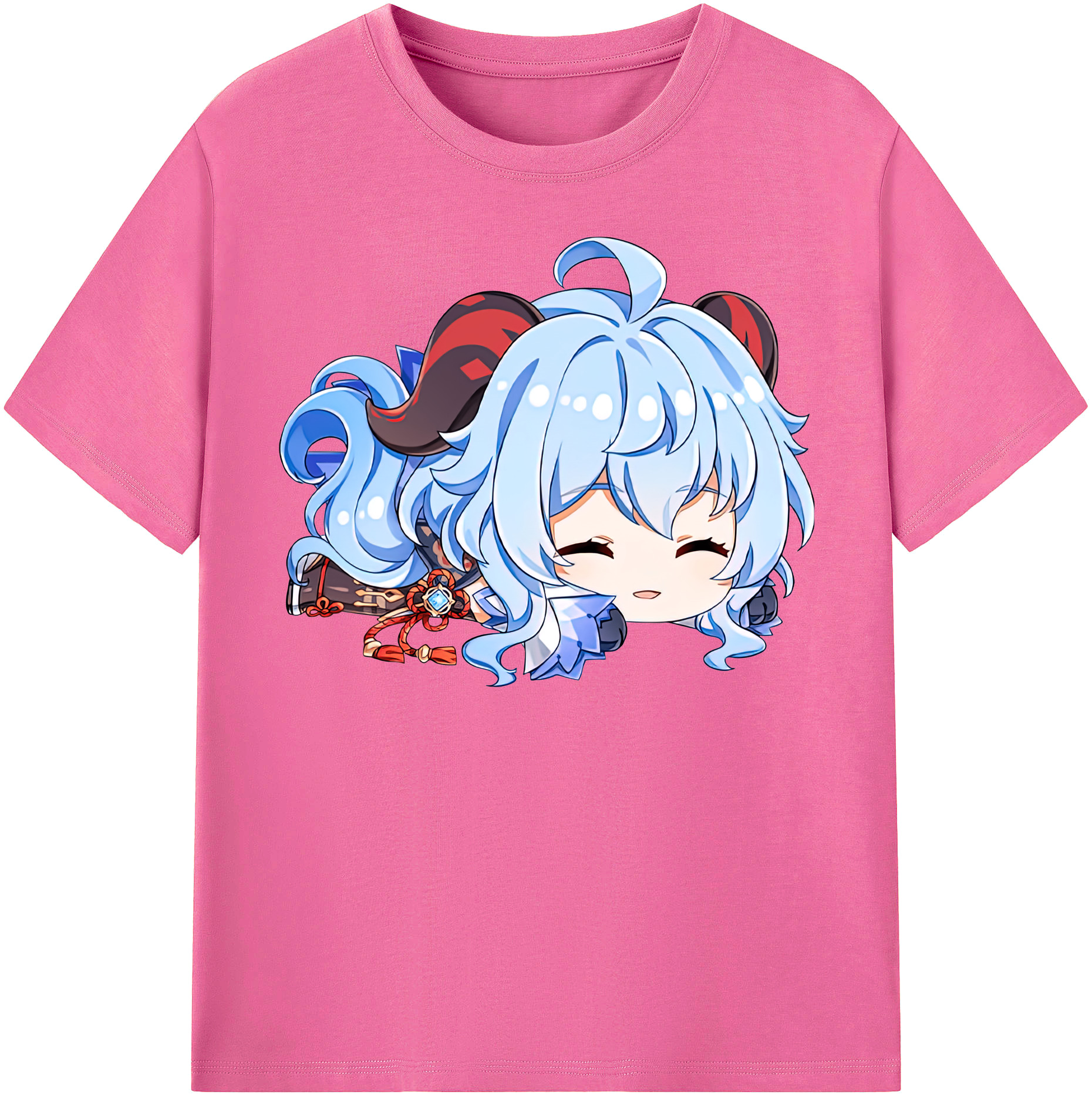 げんし神 甘雨 かんう genshin Ganyu レディースカジュアルプリントTシャツ（綿100％）